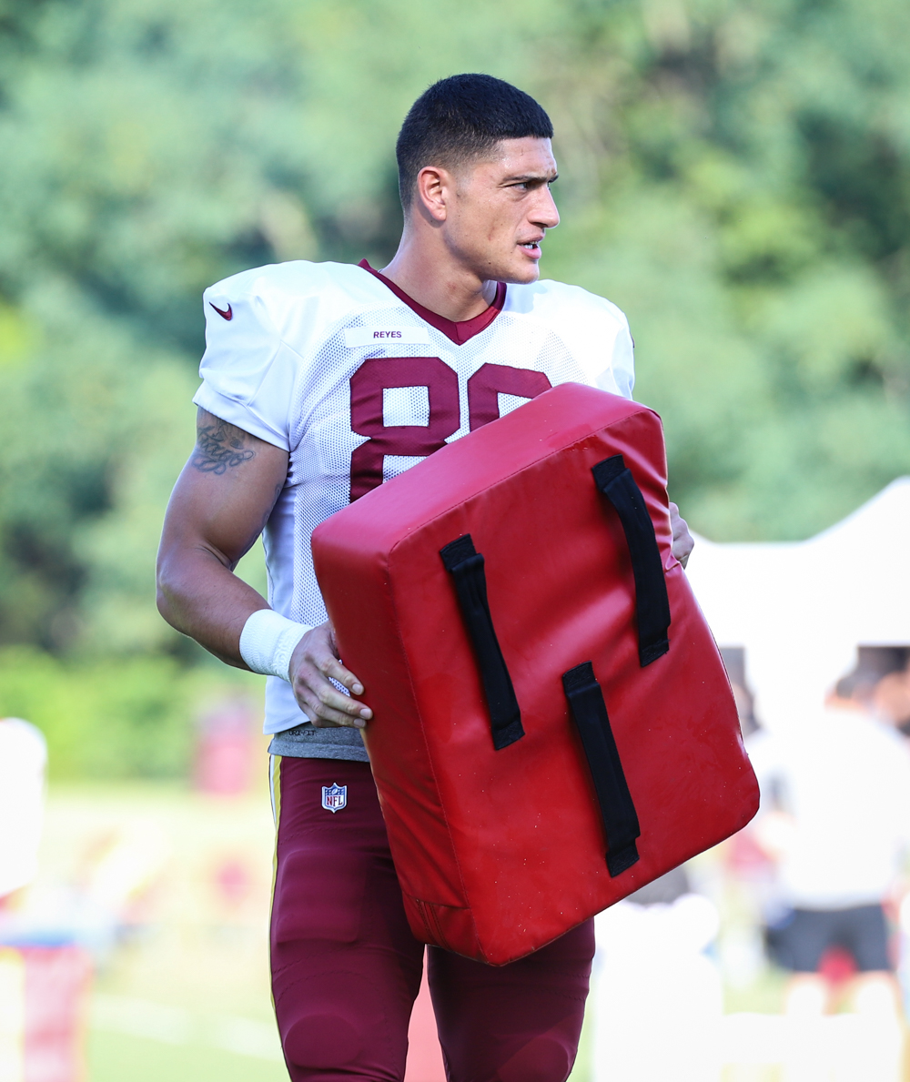 Washington Commanders Tight End Sammis Reyes (80) on the field b