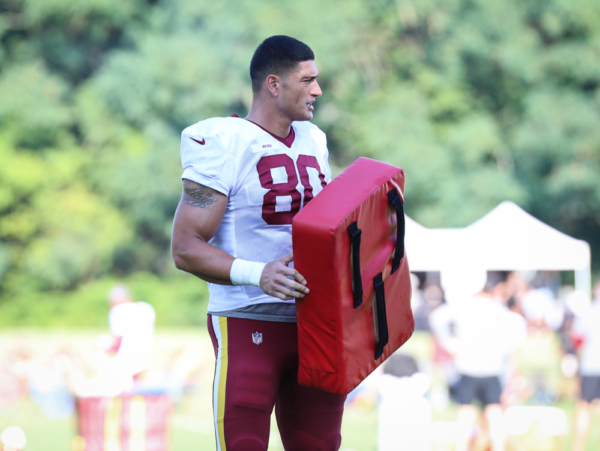 Washington Commanders Tight End Sammis Reyes (80) on the field b