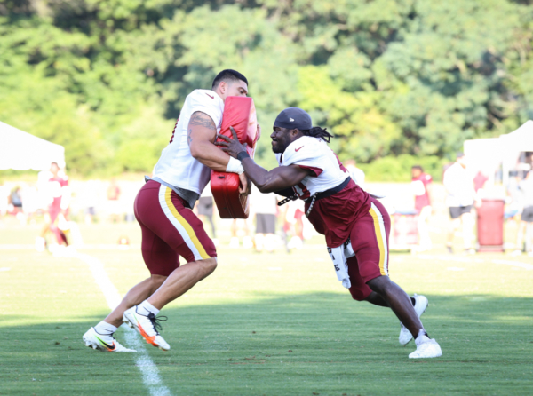 Washington Commanders Tight End Sammis Reyes (80) and Full Back