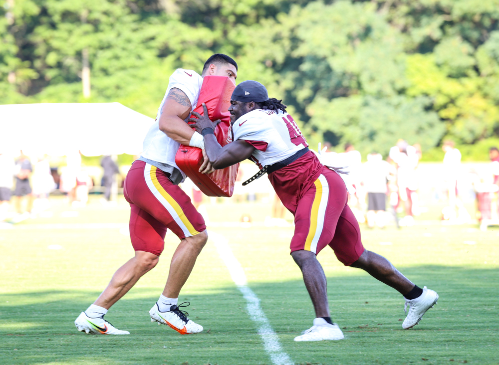 Washington Commanders Tight End Sammis Reyes (80) and Full Back