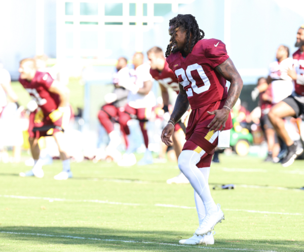 Washington Commanders Safety Bobby McCain (20) doing morning str