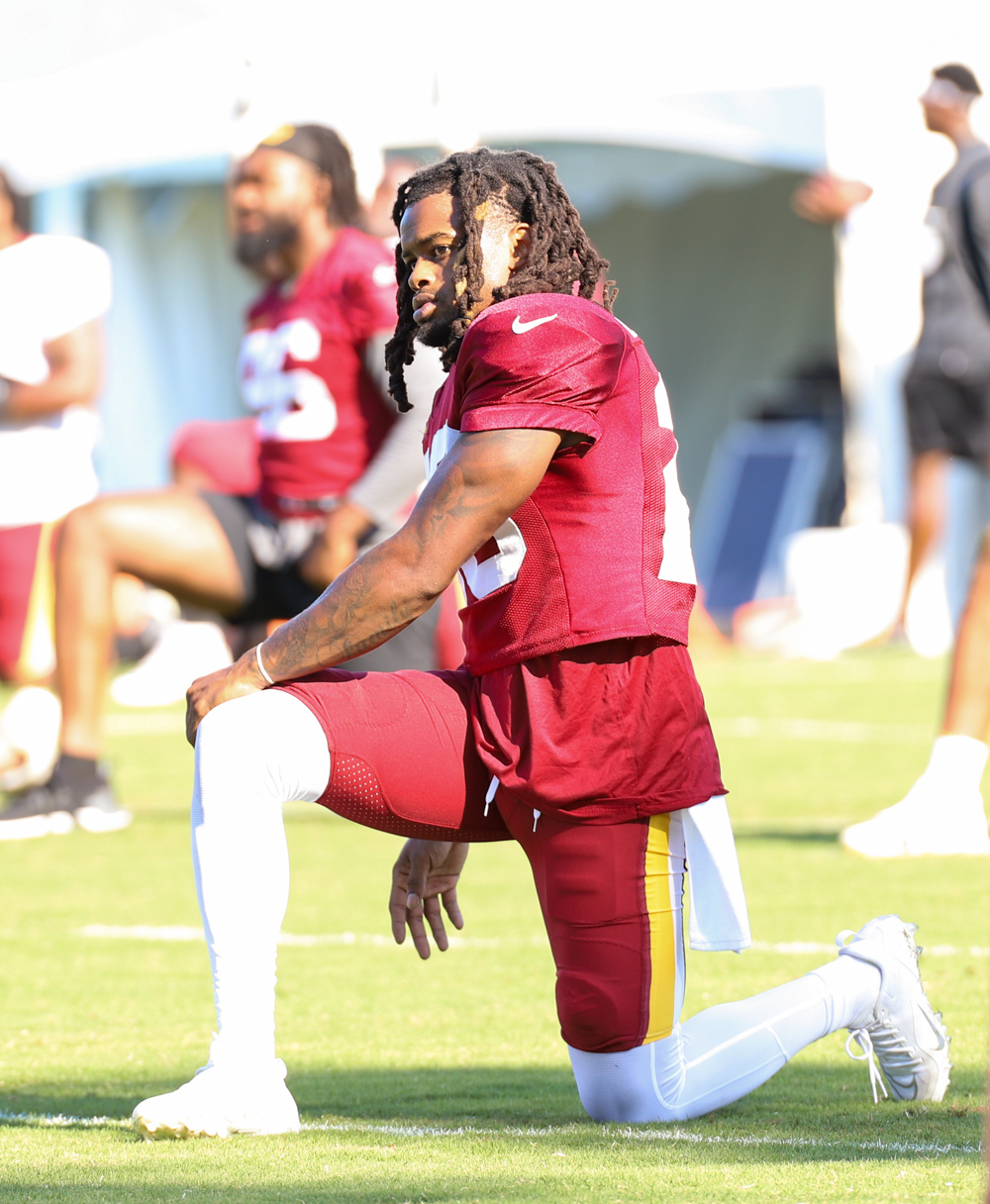 Washington Commanders Safety Bobby McCain (20) doing morning str