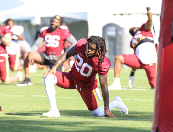 Washington Commanders Safety Bobby McCain (20) doing morning str