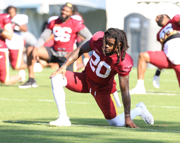 Washington Commanders Safety Bobby McCain (20) doing morning str