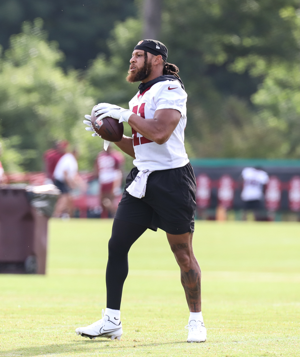 RB Jonathan Williams (41) before practice at the Commanders trai