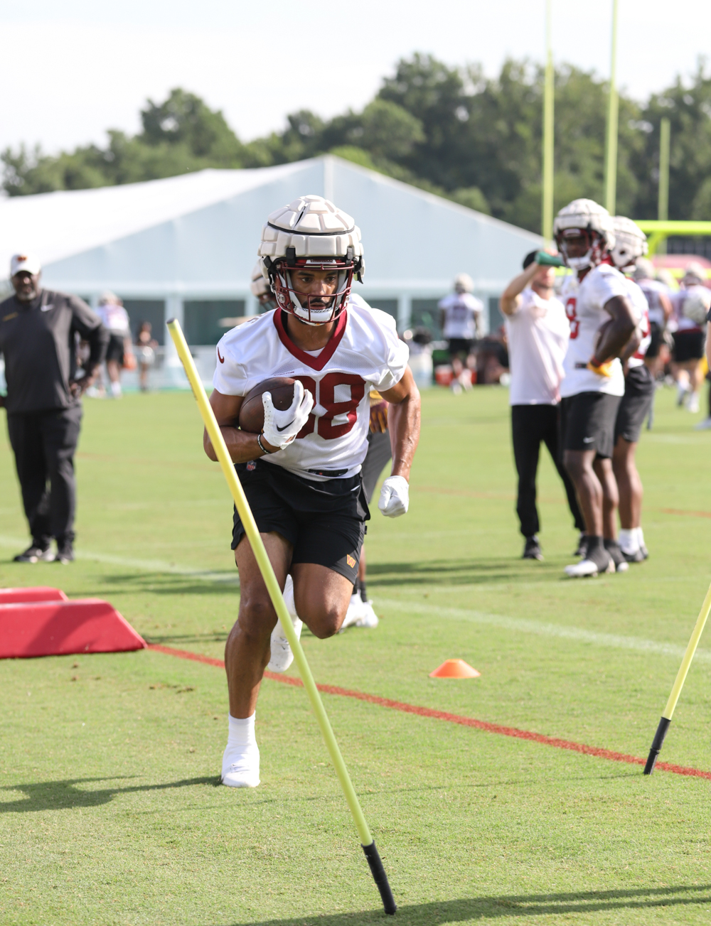 RB Reggie Bonofon (38) running the ball at the Commanders traini