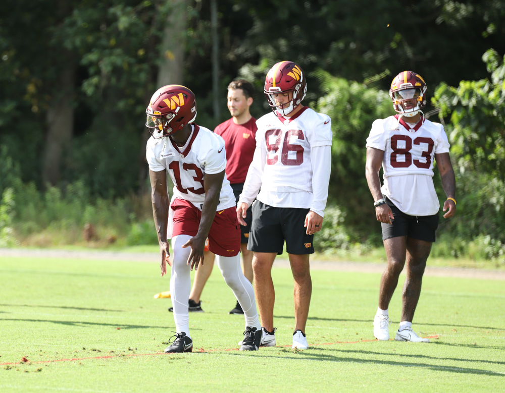 WR Kelvin Harmon (13) preparing to make a running play on the fi