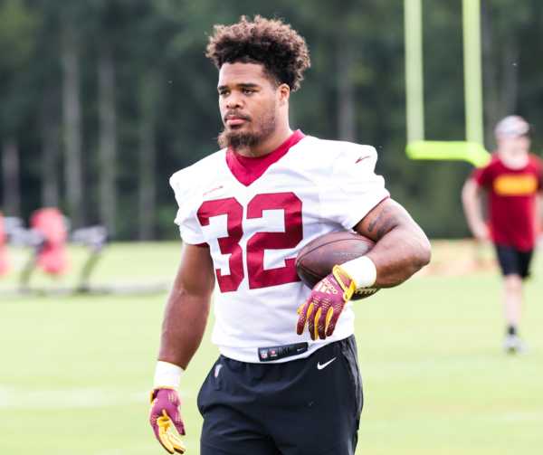 RB Jaret Patterson (32) during the Commanders training camp at