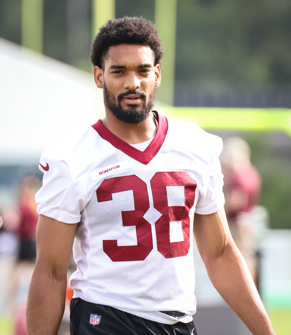 RB Reggie Bonofon (38) before practice at the Commanders trainin