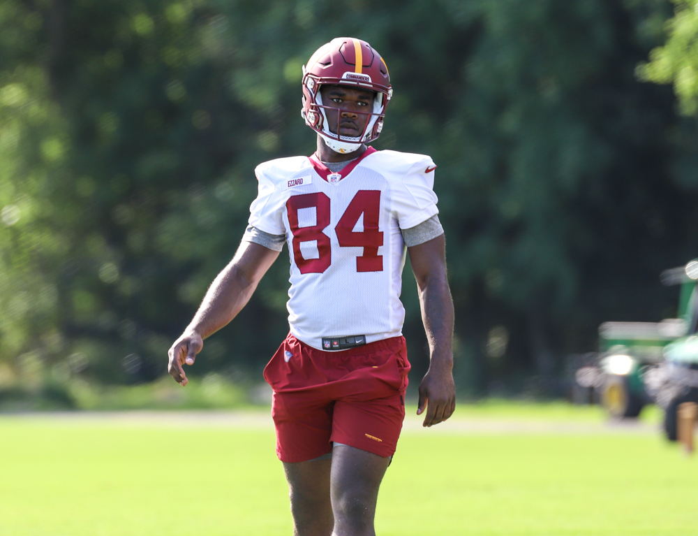 Washington Commanders Wide Reciever Jequez Ezzard waits for the