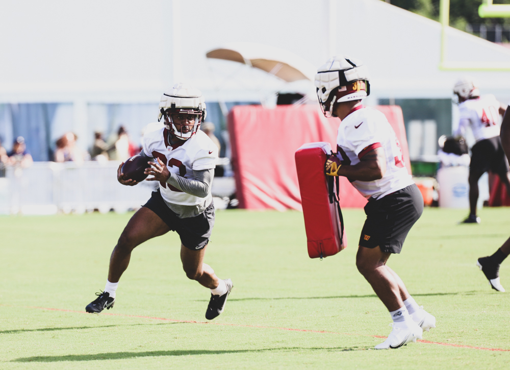 Washington Commanders Running Back J.D. McKissic (23) running wi
