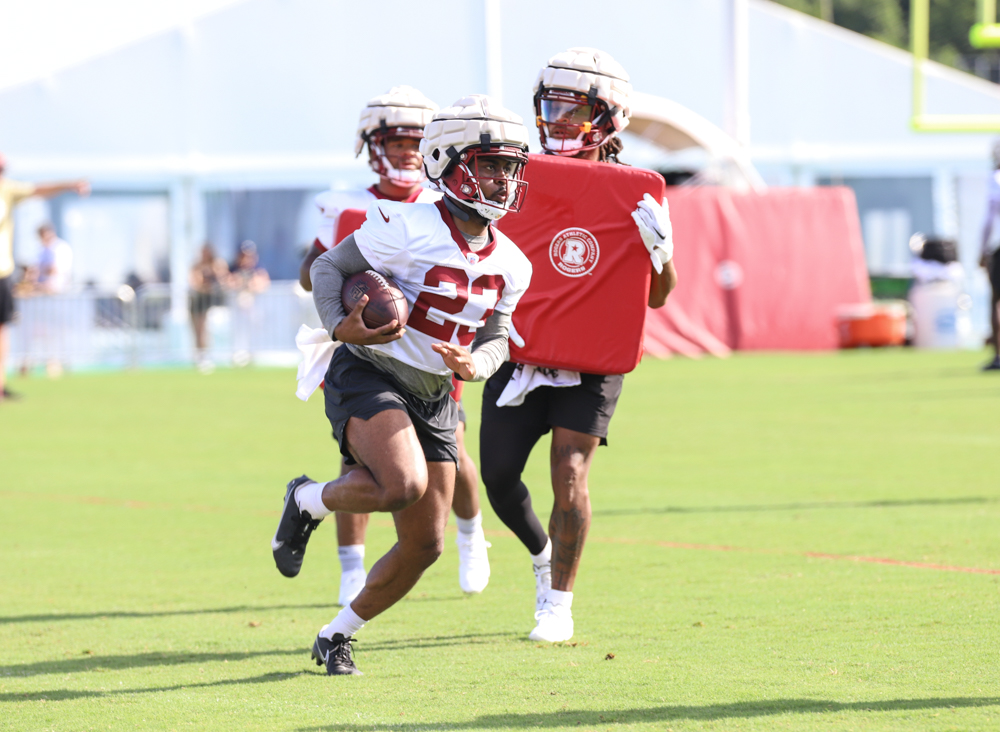 Washington Commanders Running Back J.D. McKissic (23) running wi