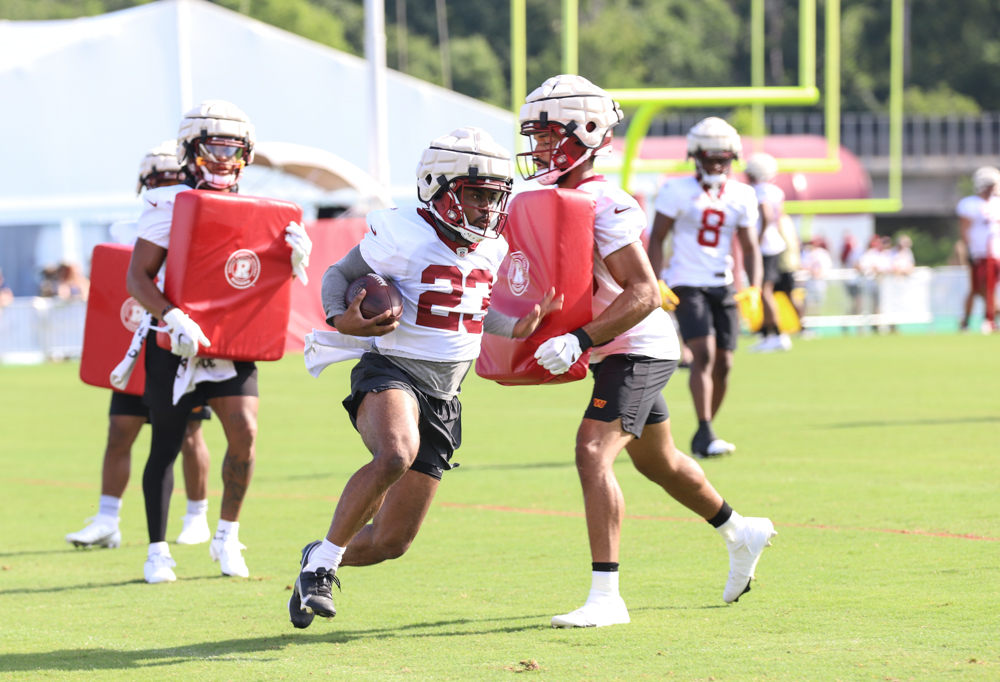 Washington Commanders Running Back J.D. McKissic (23) running wi