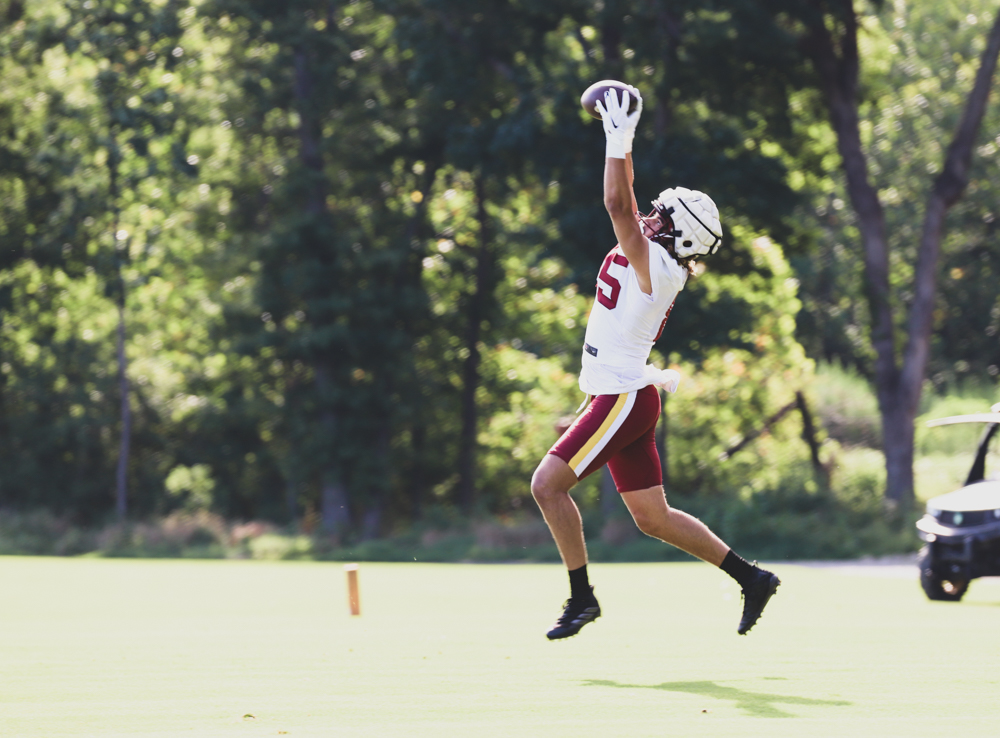 Washington Commanders Tight End Cole Tucker (85) makes makes a c